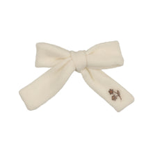 Ivory Velvet Bow with Vintage Embroidery
