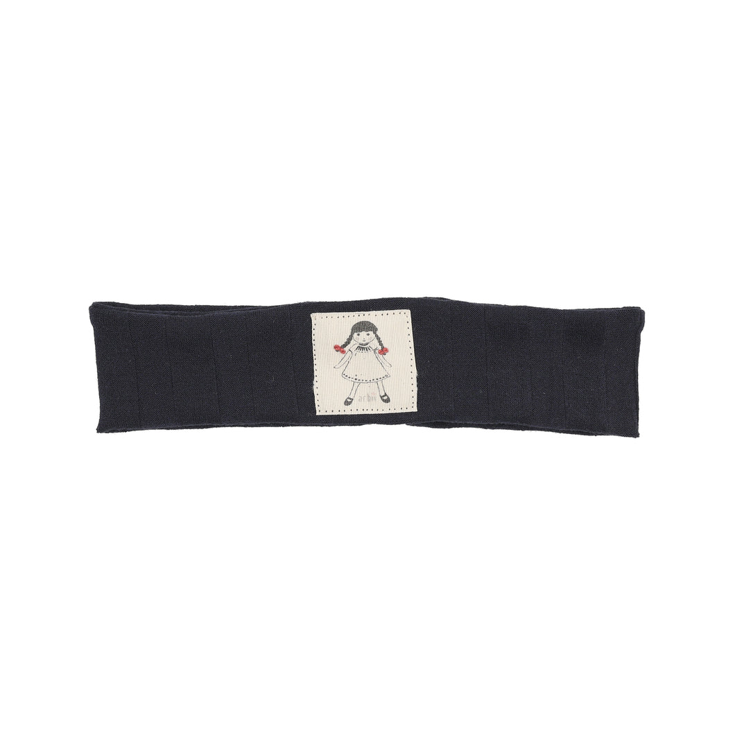 Navy Wide Ribbed Doll Band
