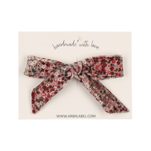 Small Floral Velvet Bow