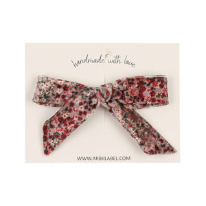 Small Floral Velvet Bow