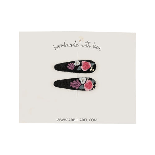 Black Mini Velvet Berry Clips