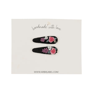 Black Mini Velvet Berry Clips