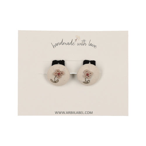 Ivory Embroidered Pony Ties