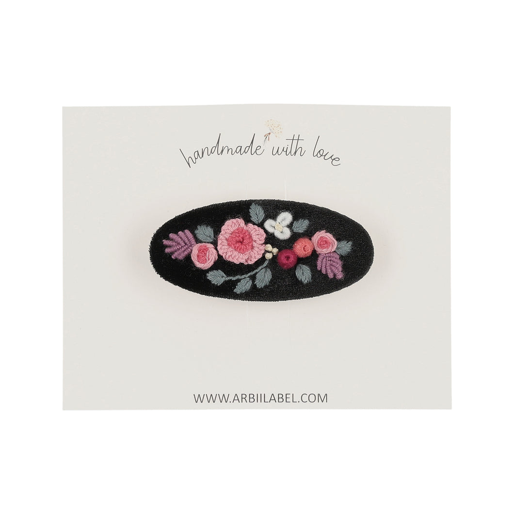 Black Oval Berry Barrette