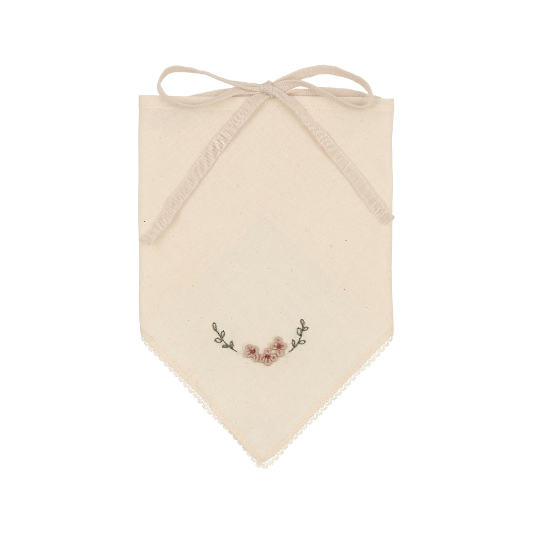 Embroidered Ivory with Lace Detail Bandana