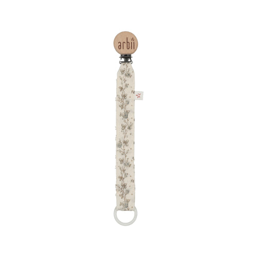 Neutral Swiss Dot Paci Clip