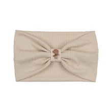 Ivory Ribbed Turban with Embroidery