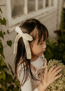 Ivory Crochet Knit Bow