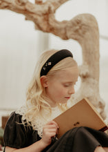 Black Headband with Embroidered Detail