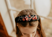 Black Velvet Embroidered Berry Headband