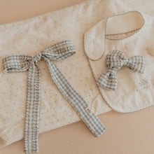 Powder Blue Gingham Long Clip
