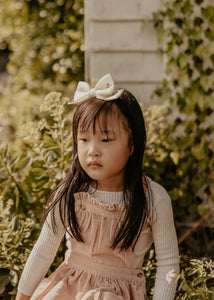 Ivory Silk Embroidered Dolly Bow