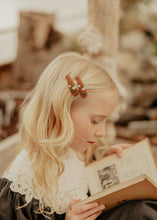 Mini Brown Rustic Embroidered Clips
