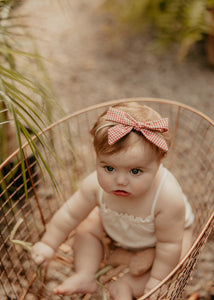 Red Gingham Printed Baby Band