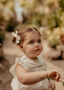 Ivory Crochet Bow Set