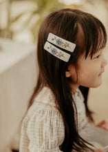 Blue Rosette Embroidered Clips