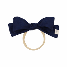 Navy Silk Party Bow