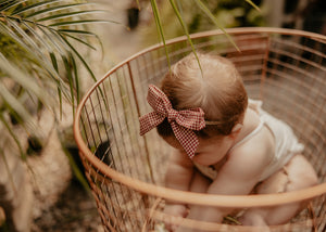 Red Gingham Printed Baby Band