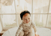 Black Ribbed Turban with Embroidery