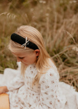 Black Wide Ribbed Padded Headband with Bow
