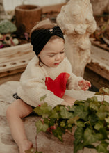 Black Ribbed Turban with Embroidery