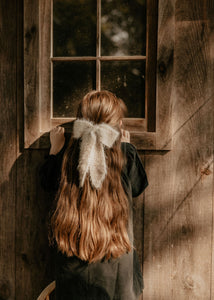 Oatmeal Extra Large Mohair Bow