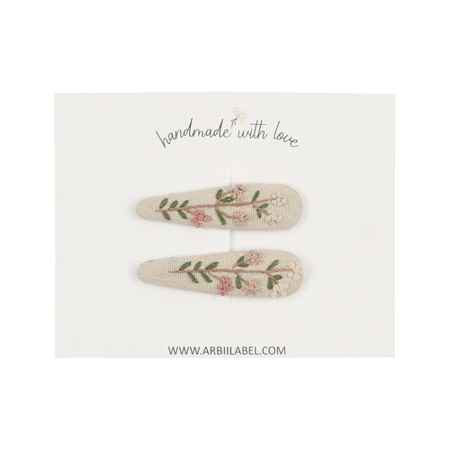 Budding  Branch Embroidered Clips