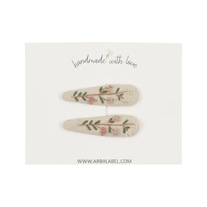 Budding  Branch Embroidered Clips