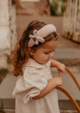 Blush Pink Mohair Headband with Bow Detail