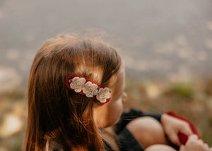 Red Crochet Flower Barrette