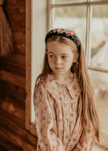 Black Velvet Embroidered Berry Headband