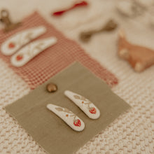 Mini Strawberry Embroidered Clips