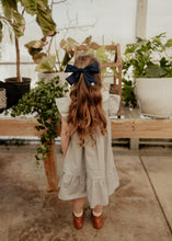 Navy Silk Big Bow Clip