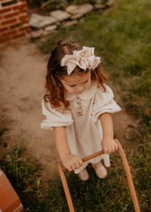 Pale Pink Ruffled Silk Headband