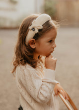 Ivory Mohair Headband with Bow Detail