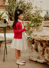 Mini Ribbed White Rose Embroidered Clips