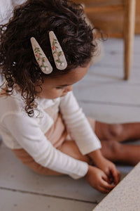 Budding  Branch Embroidered Clips