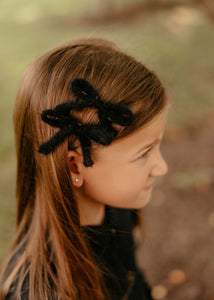 Black Mohair Fur Clips