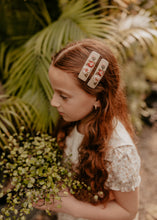 Ribbed Rose Embroidered Clips
