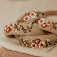 Ribbed Rose Embroidered Headband