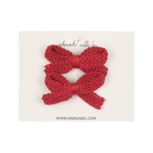 Red Crochet Set of Clips