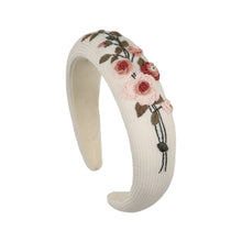 Ribbed Rose White Headband