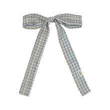 Powder Blue Gingham Long Clip