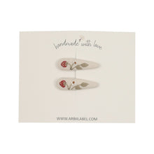 Mini Strawberry Embroidered Clips