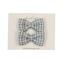 Powder Blue Gingham Piggy Clips