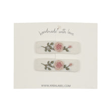 Pink Rosette Embroidered Clips