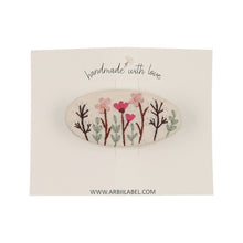 Oval Wildflower Embroidered Barrette
