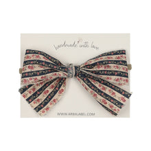Victorian Rose Striped Baby Bow