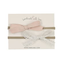 Pink Twill / White Crochet Lace Newborn Gift Set