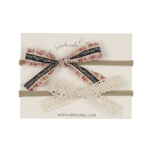 Victorian Rose Striped / Ivory Lace Newborn Gift Set